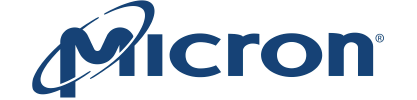 Micron Logo, Dark Blue Lettering.