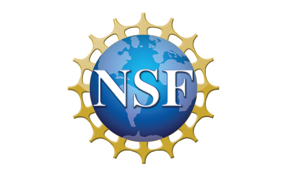 NSF Logo, Blue Earth with Gold people circling it, holding hands.